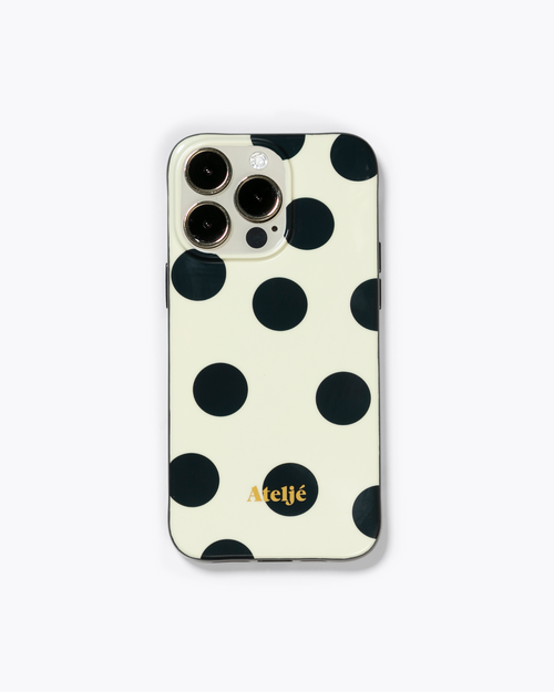 iPhone case (PC) - no rings | Ivory polkadot