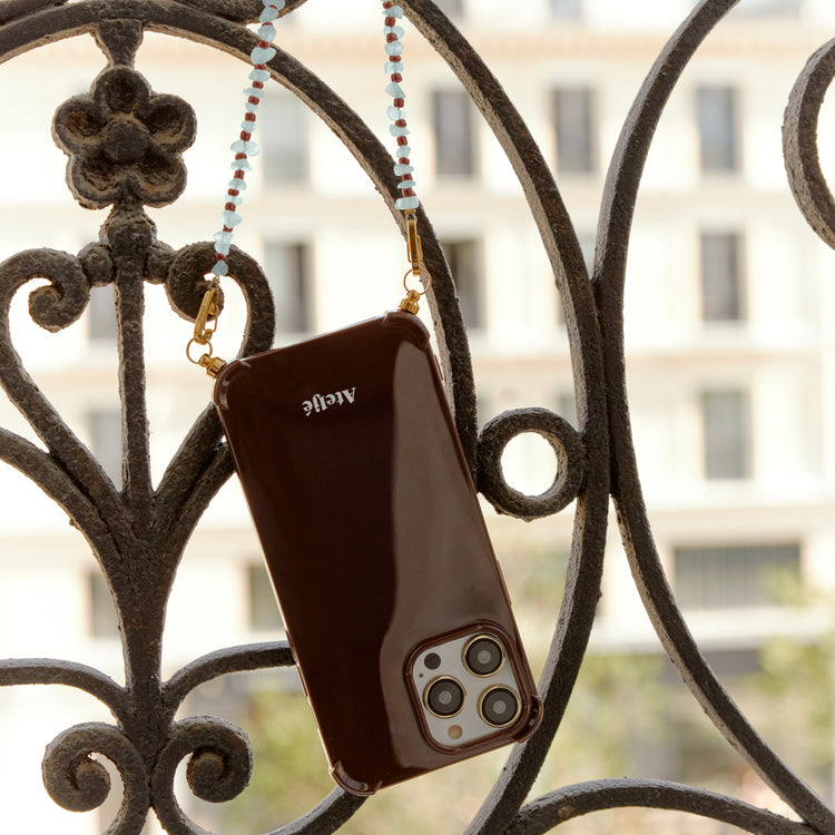 Dark brown recycled iPhone case with Infinite cord - PRE ORDER