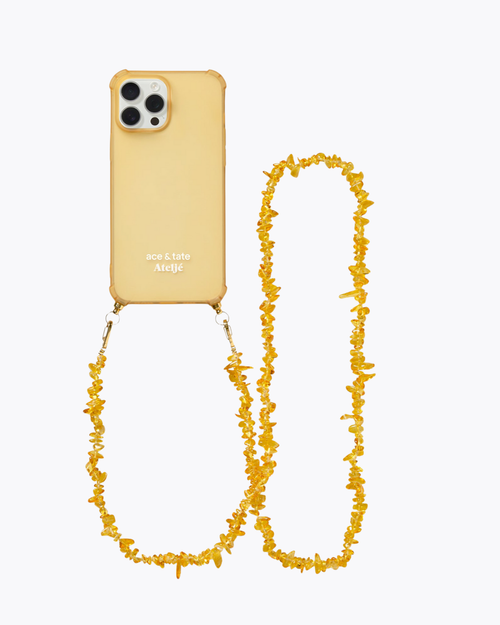 Mellow yellow iPhone case with Honeycomb cord