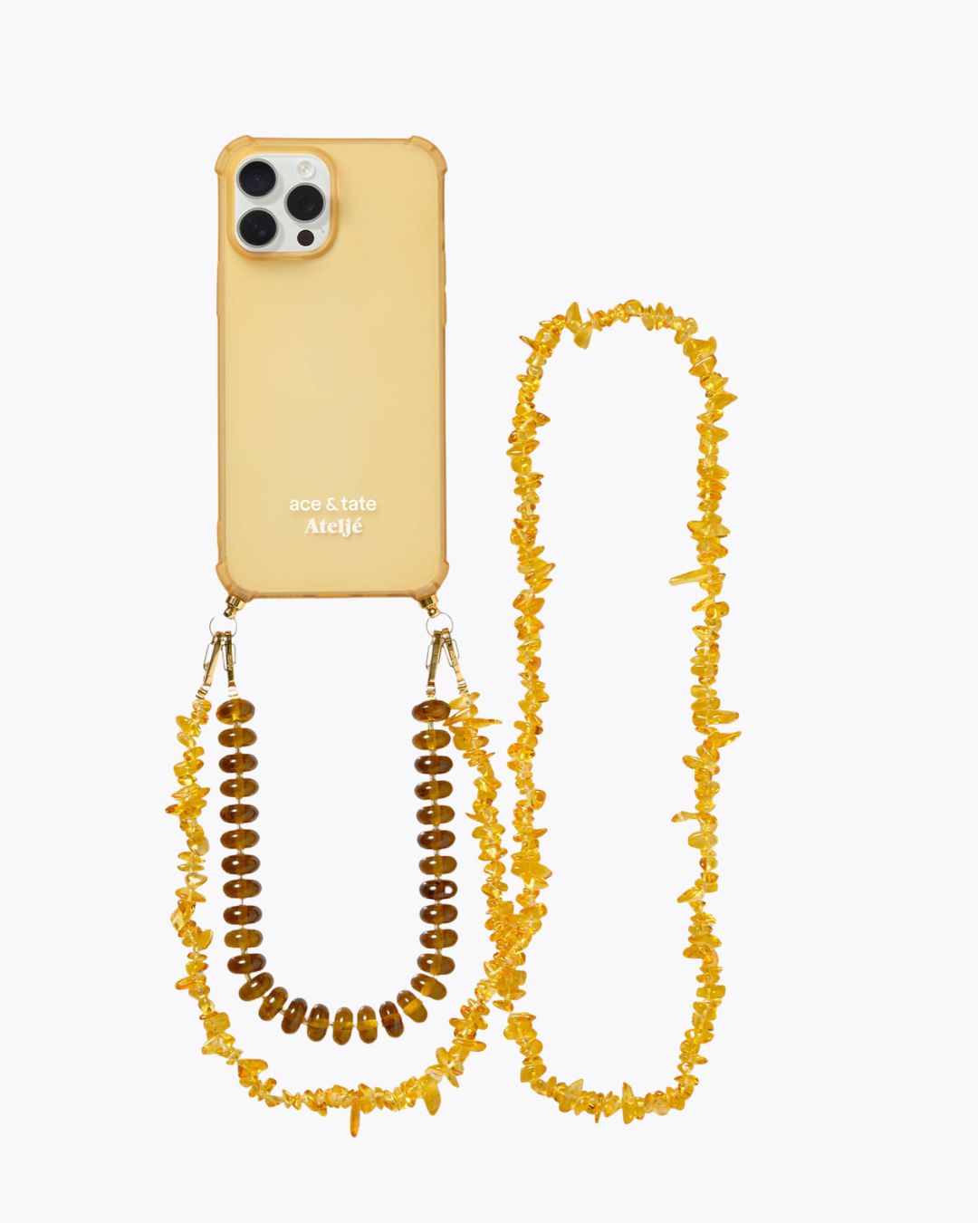 Mellow yellow iPhone case with Sunbeads and Honeycomb cord
