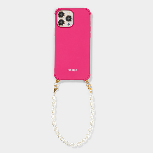 Peony phone case with pearl phone cord emily in paris atelje