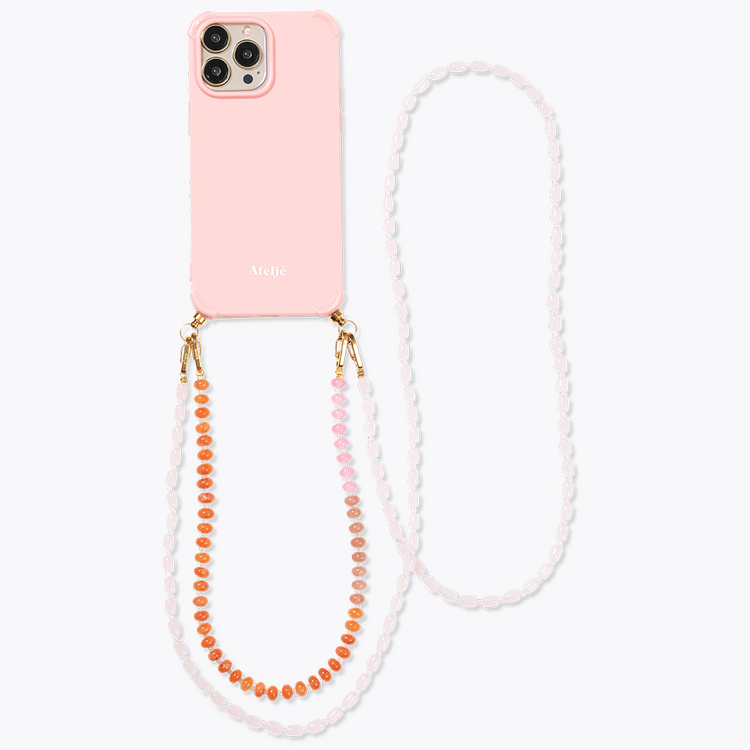 Pink clay recycled iPhone case with Eternal flame and Harmony cord