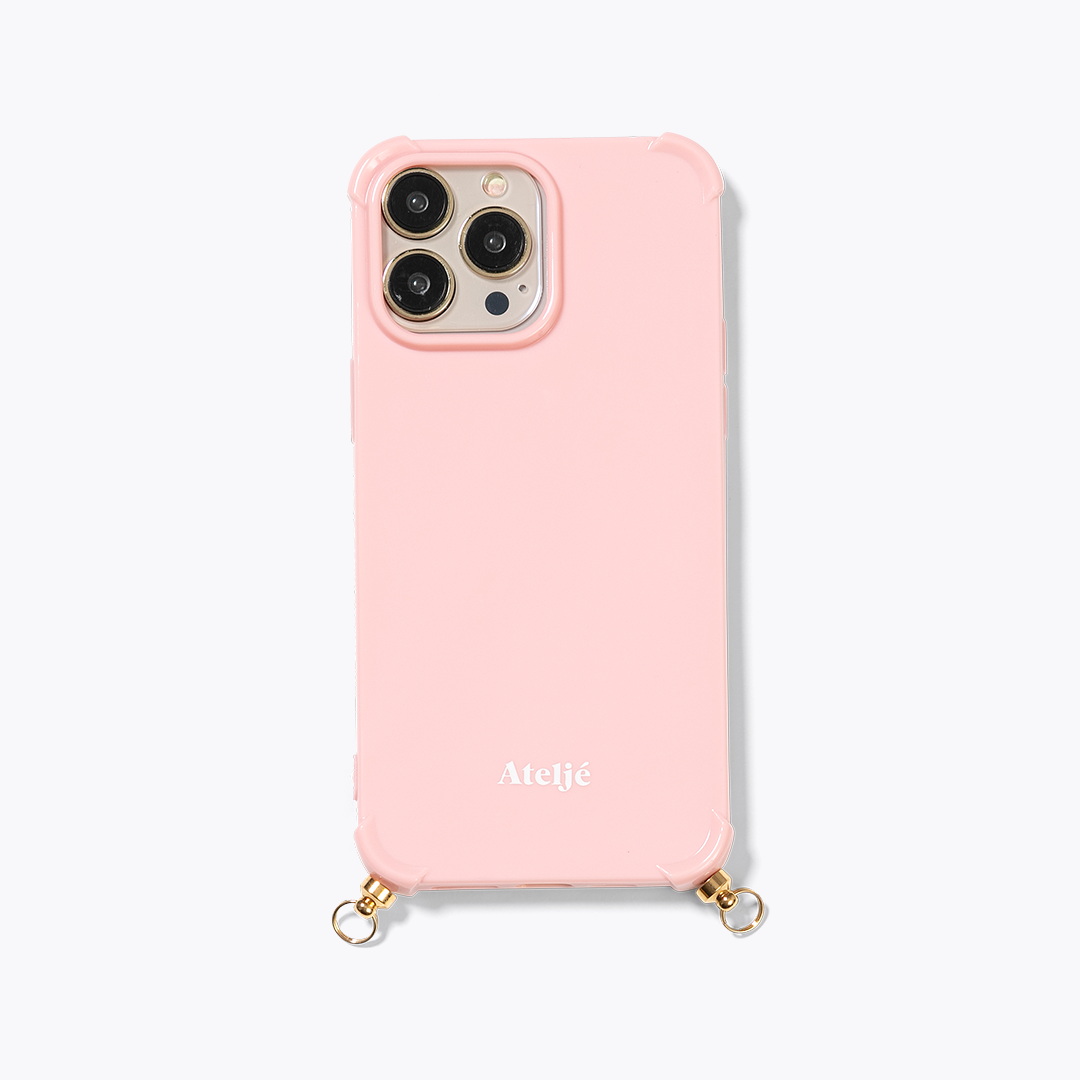 Pink clay recycled iPhone case with Cloudy 2.0 cord