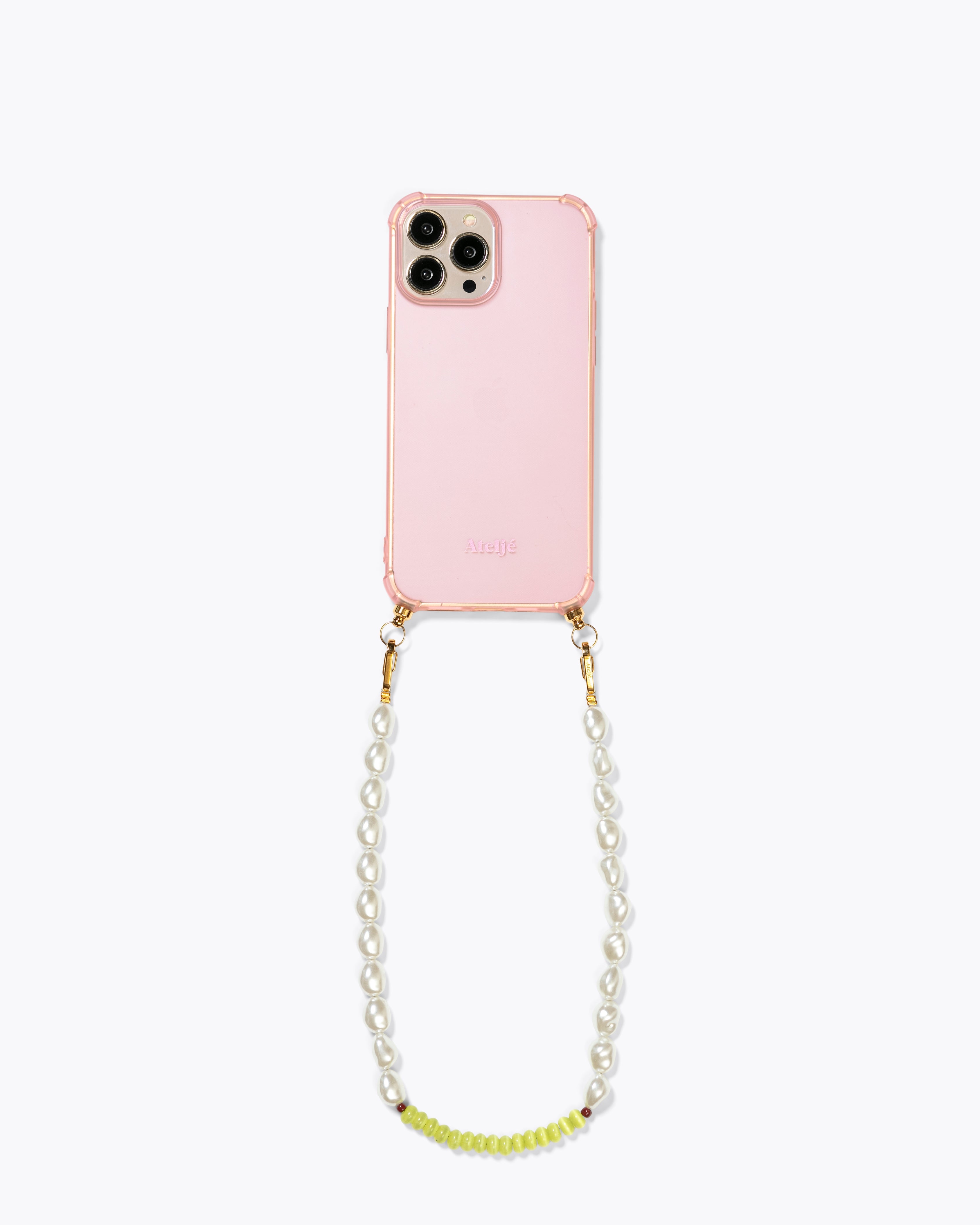 Pink haze recycled case with Smiley cord