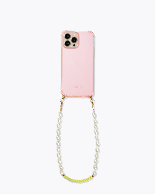 Pink haze recycled case with Smiley cord