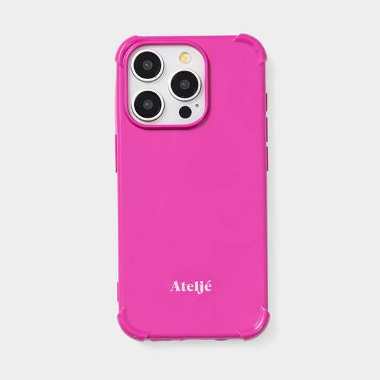 Poppy pink recycled iPhone case - no rings