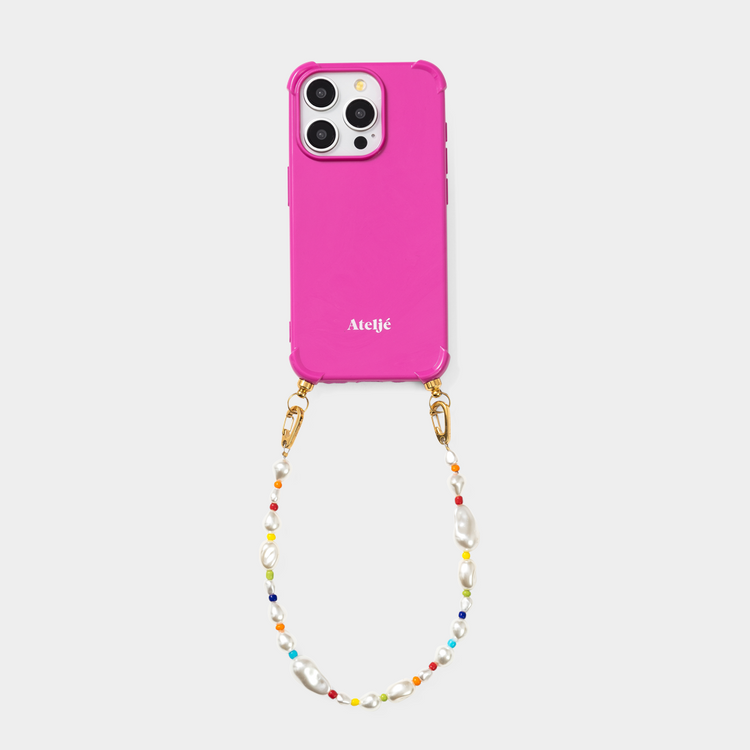 Poppy pink recycled iPhone case - no cord