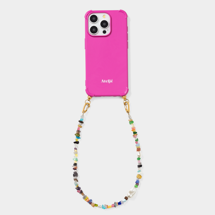 Poppy pink recycled iPhone case - no cord