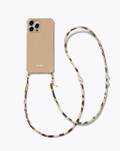 Sand recycled iPhone case with Untamed cord