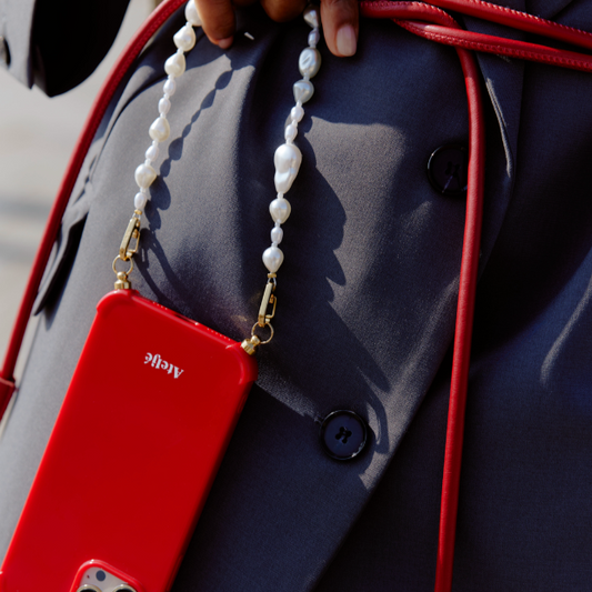 Classic red recycled iPhone case with Serenity cord