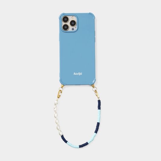 Something blue recycled iPhone case with Laguna cord