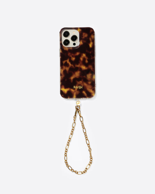 Tortoise case with Cosmic gold cord