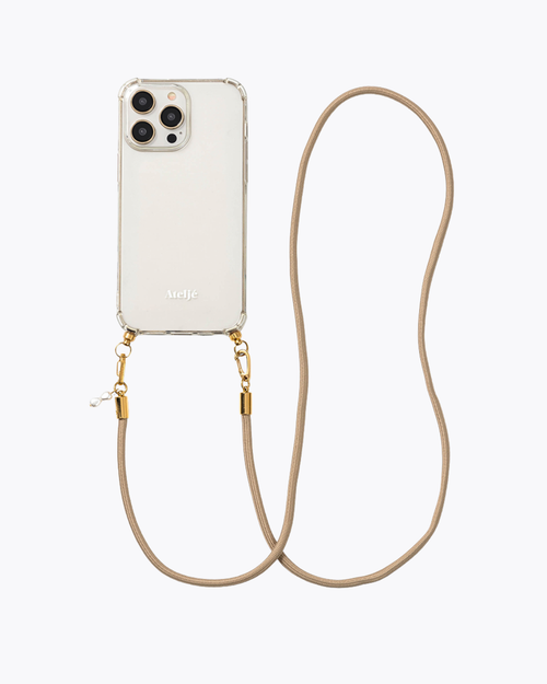 Transparent recycled iPhone case with Dune cord