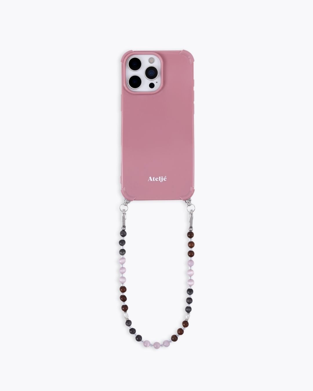Velvet pink recycled iPhone case with Merlot cord