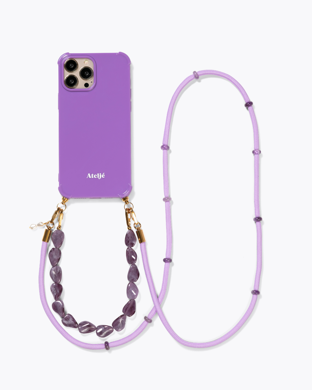 Violet recycled case with Ultraviolet and Orchid cord