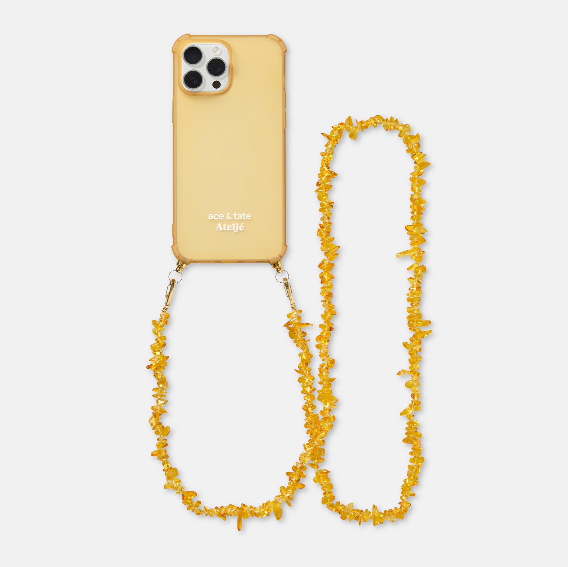Mellow yellow iPhone case with Honeycomb cord
