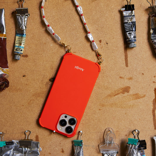 Burnt orange recycled iPhone case - no cord