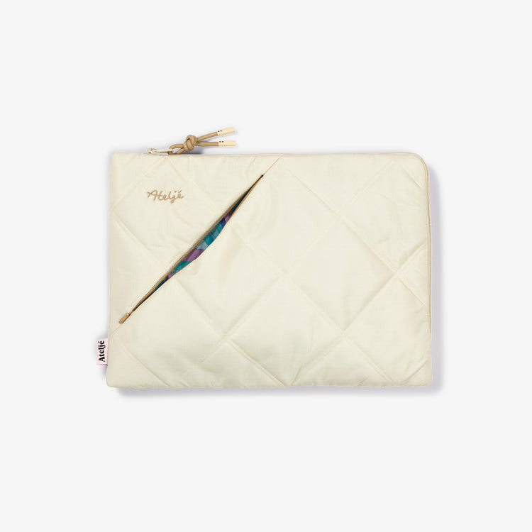 Puffy recycled Sand laptop sleeve