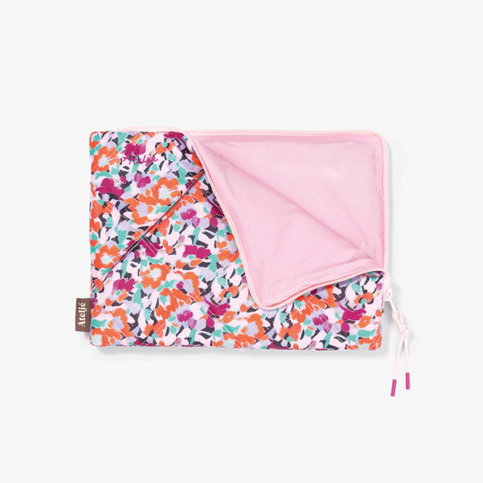 Puffy recycled laptop sleeve - Flower field