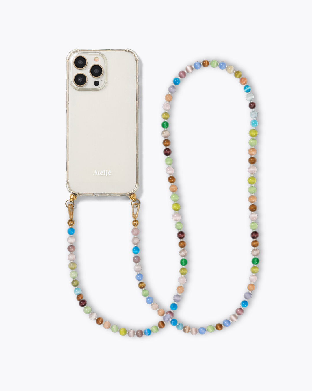 Transparent recycled iPhone case with The long way home cord