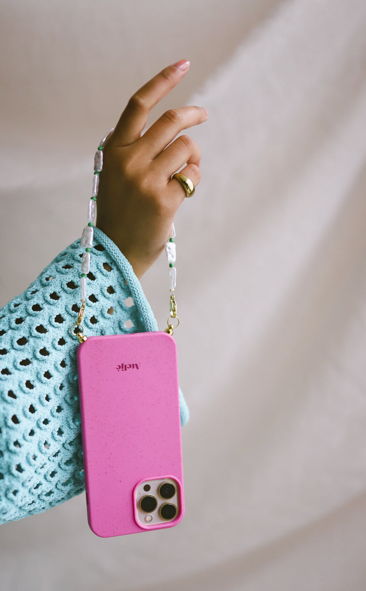 Pink biodegradable iPhone case - no cord