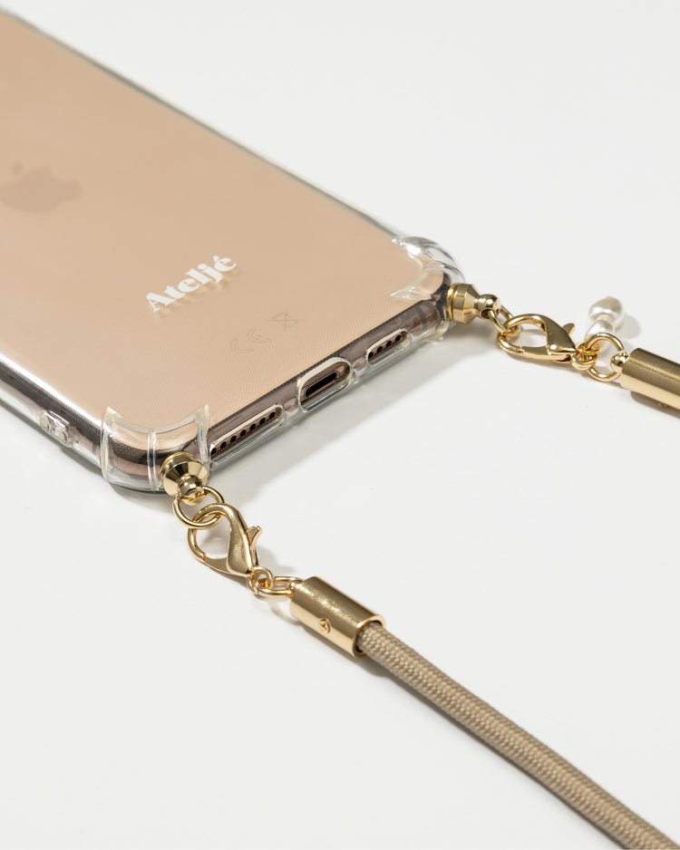 Transparant recycled iPhone case with Dune cord