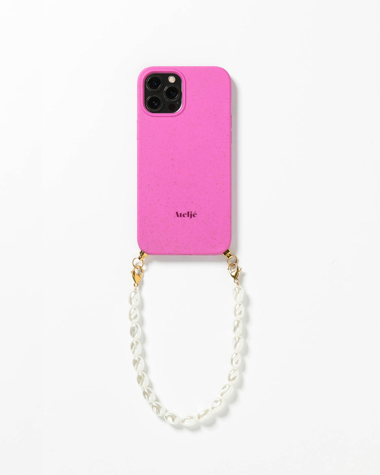 Biodegradable pink phone case with Cloudy