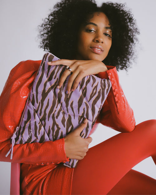 Puffy recycled laptop sleeve - Savanna